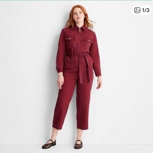 Women's Burgundy Jumpsuit